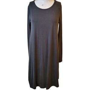 Madewell Small Dress women shift long longsleeve round neck stretch modal
